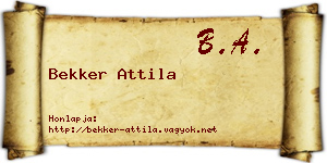 Bekker Attila névjegykártya