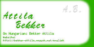 attila bekker business card